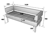 Диван "BUSINESS" Bu3-2 3х-местный