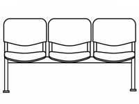 Кресло Трио(мод.СМ82/2) 3-х местная секция